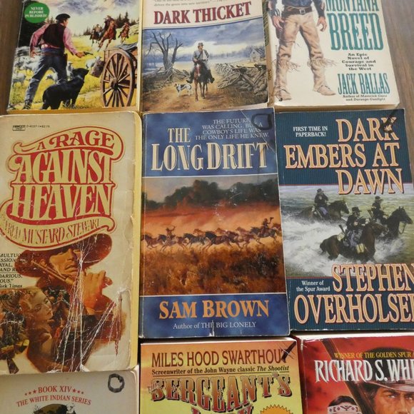 Lot Of 9 Vintage Western Paperback Books Various Authors - Picture 3 of 8